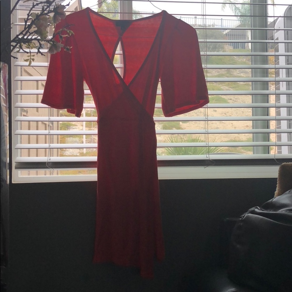 Ribbed orange topshop dress